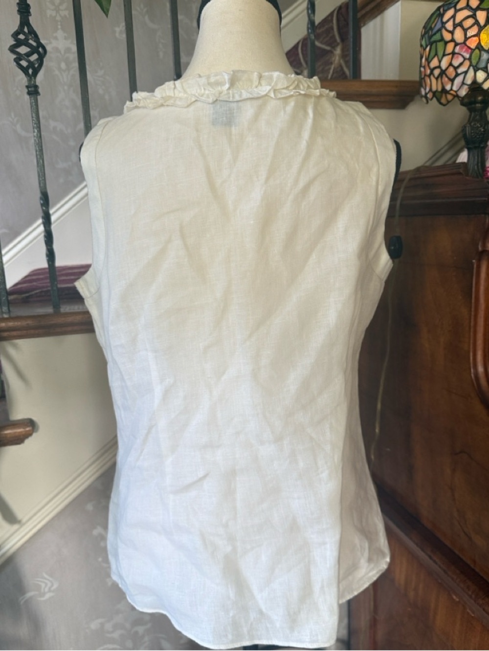 MARINA LUNA LADIES 100% linen blouse excellent condition size medium - Picture 4 of 7